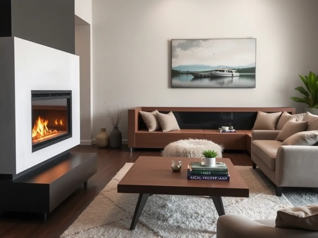 Kominek i telewizor na jednej ścianie – aranżacje, pomysły