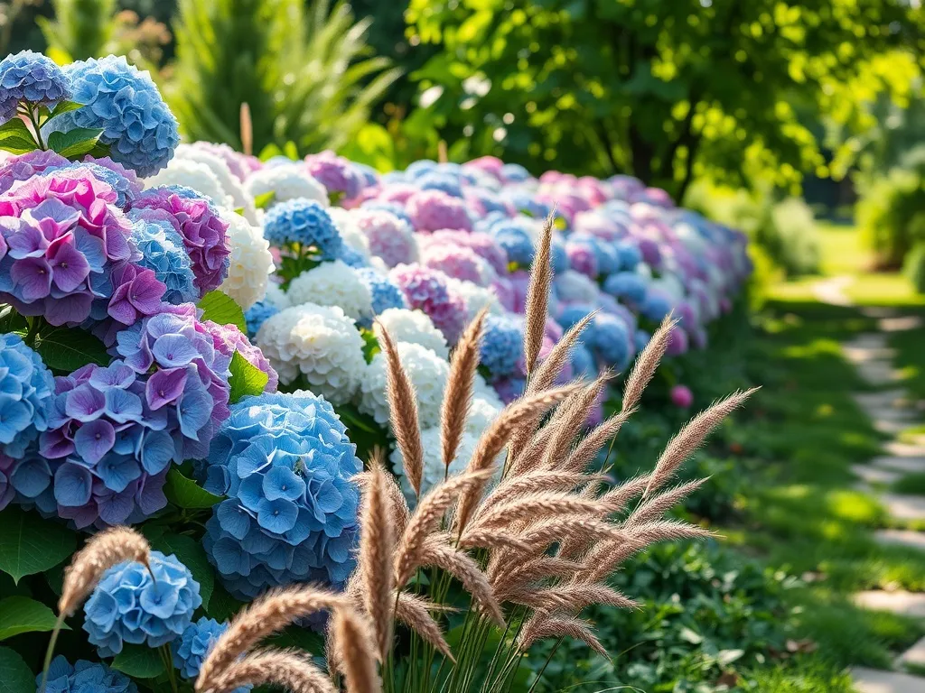 Szpaler z hortensji i traw: jak stworzyć piękną kompozycję w ogrodzie?