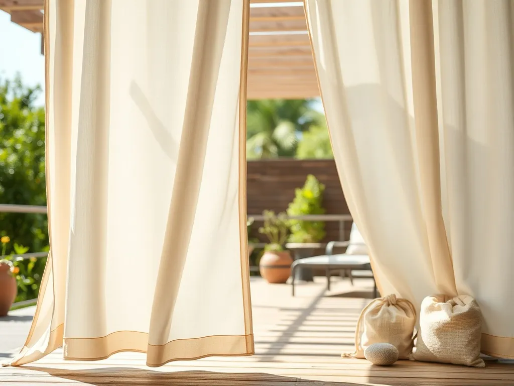 Czym obciążyć zasłony na tarasie, aby były stabilne?