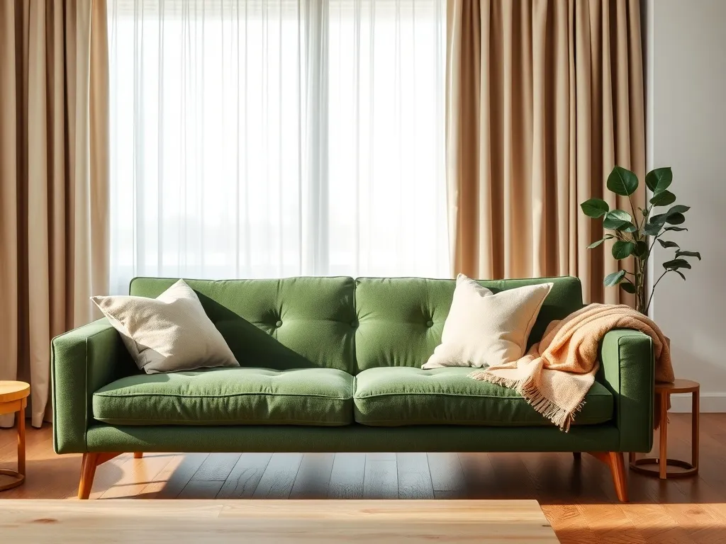 Zielona kanapa jakie zasłony: jak je dobrać?